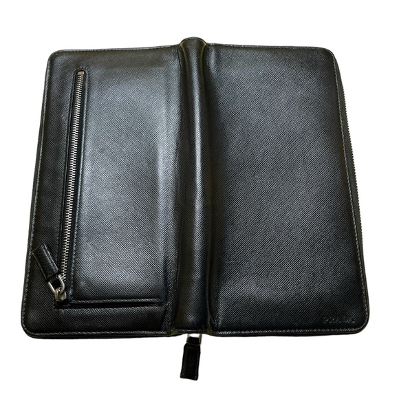 UNISEX Prada Black Saffiano Leather Travel/Organizer Zip Wallet/Chain 2M1220 EUC - Picture 15 of 16